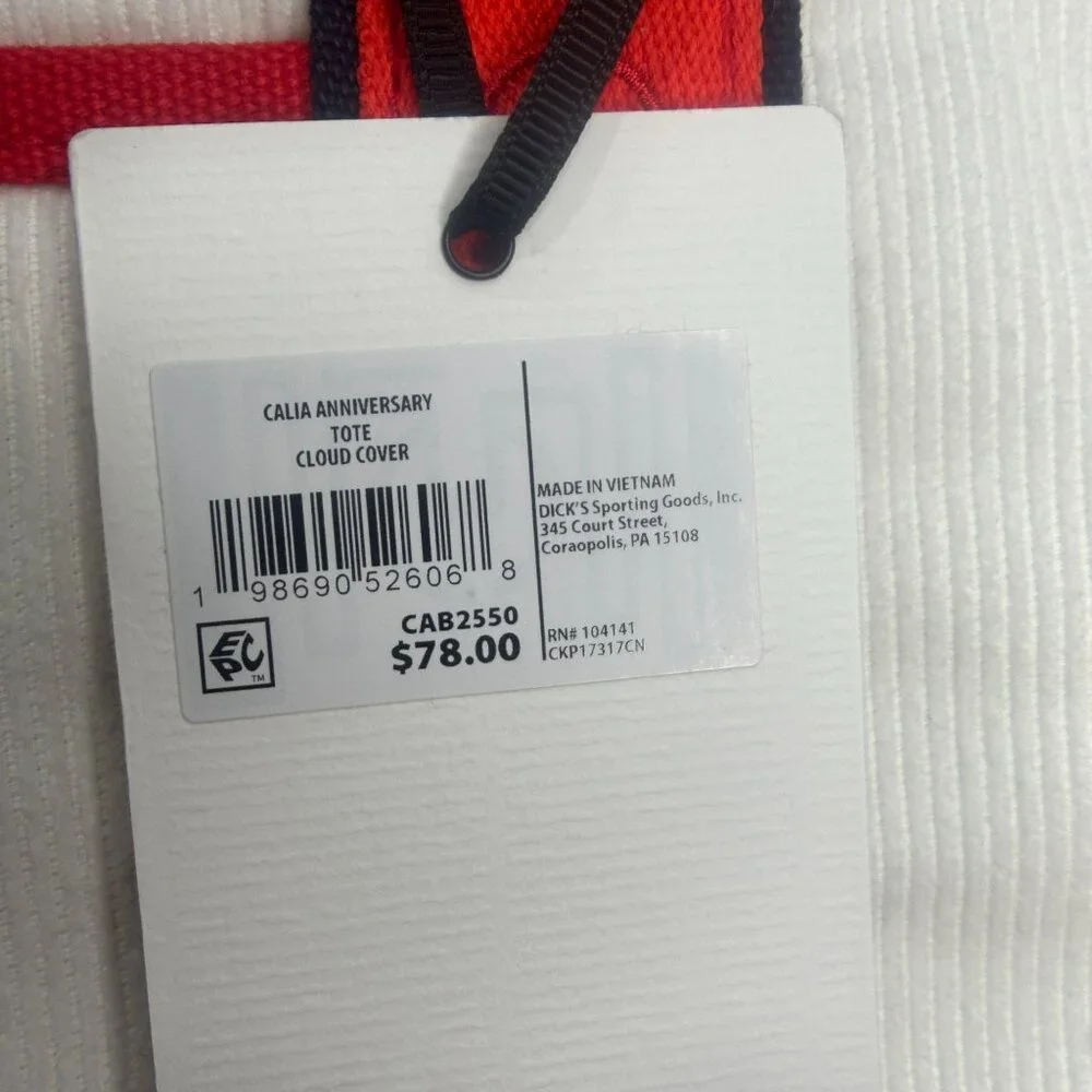 NWT CALIA Women's Anniversary Cord Tote Bag Cloud Cover Red White ONE SIZE - Picture 15 of 16